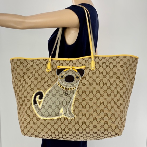Gucci Handbags - AUTHENTIC GUCCI Pug Design XL Tote